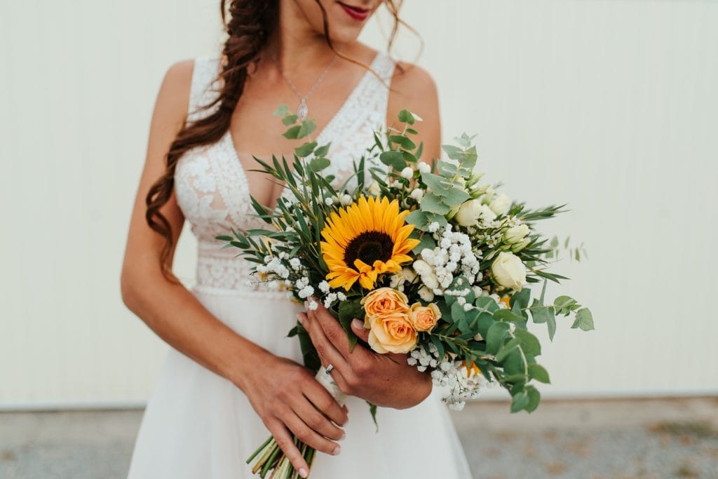 Svatební kytice slunečnice